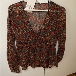 Floral Zara Top NWT